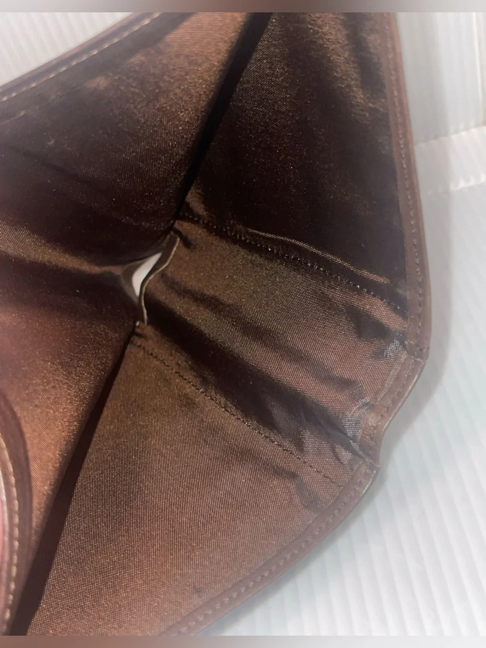 Longchamp Brown Leather Bifold Wallet, Made in France